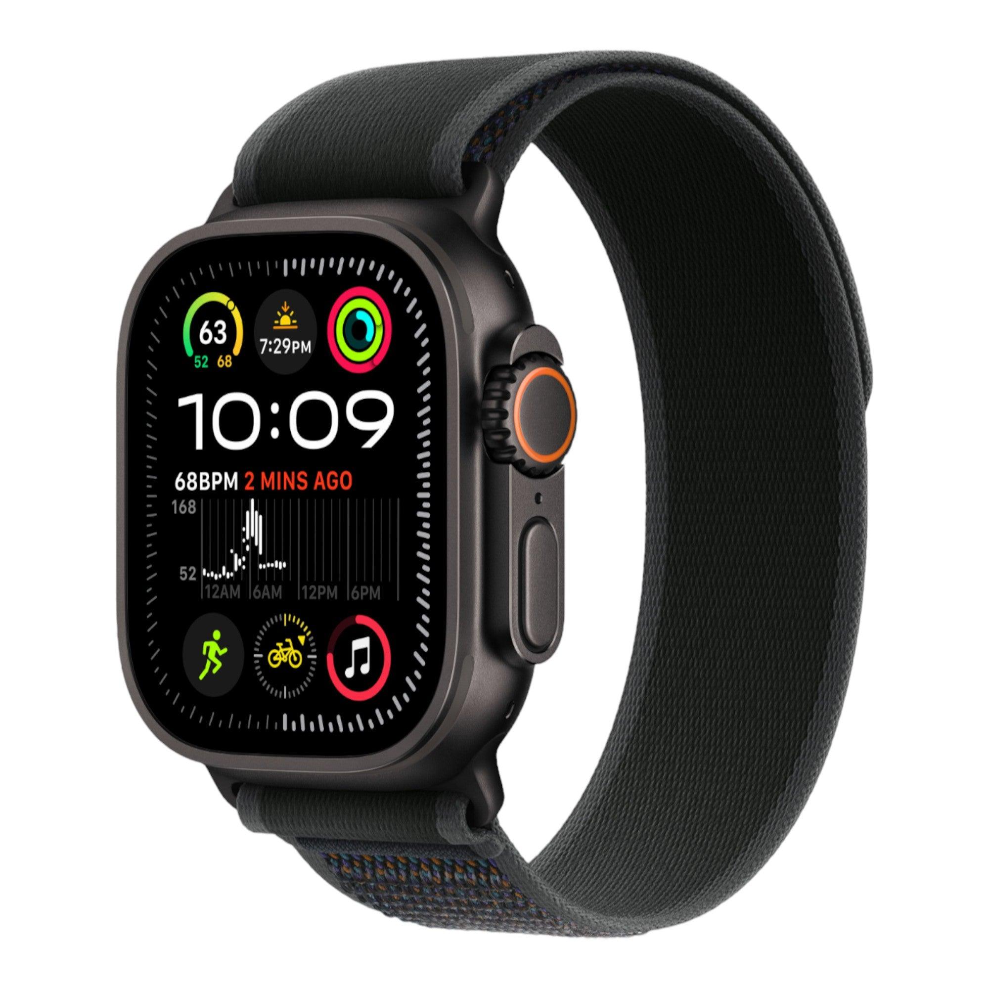 Apple Watch Ultra 2 GPS + Cellular, 49mm Black Titanium Case with Black Trail Loop - M/L - alAsil